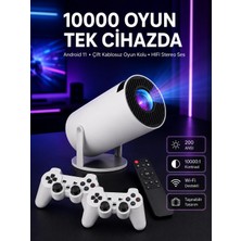Eco Lounge 4K Wireless Çift Kollu Kumandalı Oyun Projeksiyonu Retro Video Oyunu Yeni Nesil