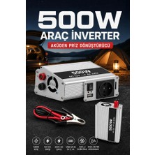 Uravas Store Araç ve Karavan Için 500W 12V Dc 220V Ac USB Çıkışlı Fanlı Inverter Akü Güç Dönüştürücü