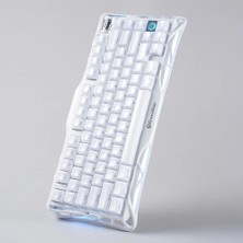 Gravastar Mercury K1 Rgb Kablosuz Mekanik Gaming Klavye, Aluminyum Çerçeveli, Ingilizce Q, Special Edition, Opaline White