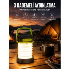 Nemere Ithalat LED Lamba Kamp Lambası Hafif Taşınabilir Şarj Süreli Akordeon El Fenerli