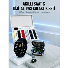 Hsc Bilişim 7 Kordonlu Akıllı Saat ve Aynalı Bluetooth Kulaklık Powerbank Dijital Göstergeli