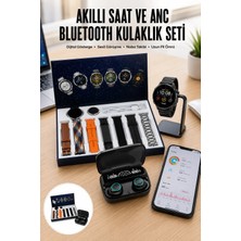 Hsc Bilişim Ucuz Kaliteli Yeni Nesil 7 Kordonlu Akıllı Saat ve Kablosuz Bluetooth Kulaklık Anc Özelliği