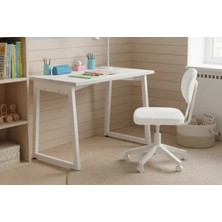 Vivense Biga Ofis Masası ve Deniz Kolsuz Sandalye Set, Beyaz, 60X90 cm