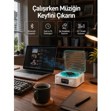 Nemere Dekoratif Gece Işıklı Bluetooth Hoparlör – Zaman ve Pil Ekranlı