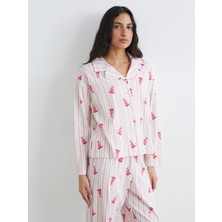 Lc Waikiki Yeni Sezon Gömlek Yaka Desenli Kadın Pijama Takım