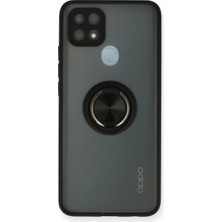 Uravas Store Oppo A15 Kılıf Montreal Yüzüklü Silikon Kapak - Siyah