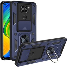 Uravas Store Xiaomi Redmi Note 9 4g Kılıf Pars Lens Yüzüklü Silikon - Lacivert