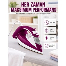 Uravas Store Mey Ithalat® Seramik Tabanlı Kırmızı 2200 Watt Şok Buharlı Ütü Yeni Nesil