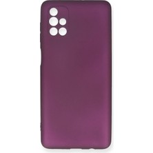 Uravas Store Samsung Galaxy M51 Kılıf First Silikon - Mürdüm
