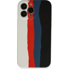 Uravas Store Iphone 13 Pro Kılıf Ebruli Lansman Silikon - Beyaz-Siyah