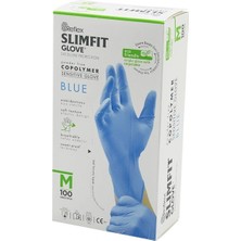Uravas Store Reflex Slimfit Glove KOD-026 M Mavi Pudrasız Muayene Eldiven 100LÜ (5047)