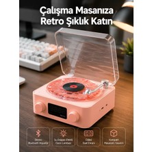 Nemere Ithalat Retro Bluetooth Hoparlör – Kristal Ses, Gece Lambası, Saatli Tasarım Yeni Nesil