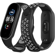 Motto Ticaret Newface Xiaomi Mi Band 7 Spor Delikli Kordon - Siyah-Gri