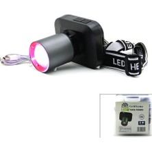 Uravas Store Şarjlı 50W Kafa Lambası Fener 1 LED USB - Type-C Dijital Kademe Işık Ayarı - Flaşör