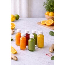 Mey İthalat 6 Adet Şeffaf Cam Shot Şişesi Sızdırmaz Beyaz Kapaklı Hediyelik Koku Süs Çok Amaçlı Şişe 50ML
