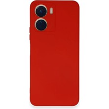 Uravas Store Vivo Y16 Kılıf Nano Içi Kadife Silikon - Kırmızı