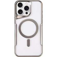 Uravas Store Apple iPhone 14 Pro Kılıf Boyi Magsafe Silikon Kapak - Gümüş