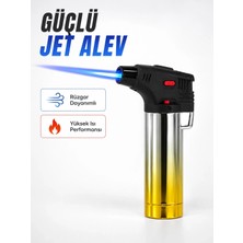 Nemere Metal Gövdeli Pürmüz Çakmak Ayarlanabilir Alevli Rüzgar Dayanıklı Tasarım