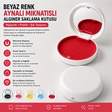 Vizy - Onn Ortodontik Plak ve Alginer Saklama Kutusu Kendinden Aynalı Beyaz Renk