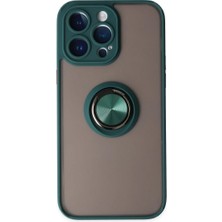 Uravas Store Apple iPhone 14 Pro Kılıf Montreal Yüzüklü Silikon Kapak - Yeşil