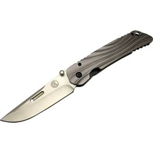 Uravas Store Umnumzaan T 50 Gri Kamp Çakı 22,5cm - Manuel, Kemerlikli, Oluklu