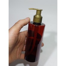 Mey İthalat Ambalaj 250ML Amber Plastik Şişe Gold Pompalı 10 Adet