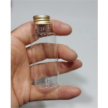 Mey İthalat 50 Adet Boş Şişe Tıpalı Gold Kapaklı Kolonya Şişesi Doldurulabilir Cep Plastik Parfüm Şişesi 50 ml 8697431754365