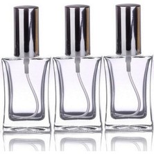 Mey İthalat Hyd Cam Yeniden Doldurulabilir Sprey 3 Kolonya Parfüm Şişesi 50 ml - Boş Şişe 3 Adet