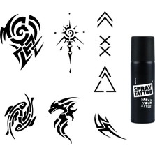 Mey İthalat Tribal Modeller Spray Tattoo Geçici Sprey Dövme Seti