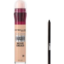 Mey İthalat Maybelline New York Instant Anti Age Eraser Kapatıcı - 01 Light & Maybelline Tattoo Mini Jel Göz Kalemi Hediyeli
