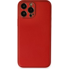 Uravas Store Iphone 13 Pro Max Kılıf Coco Deri Silikon Kapak - Kırmızı