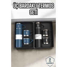 Valor Şık ve Dayanıklı 3 Bardaklı Termos Seti Uzun Süre Isı Koruma Özellikli