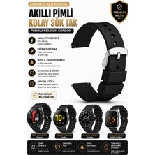 onlinekordon Amazfit Pace Uyumlu Siyah Yumuşak Silikon 22MM Akıllı Saat Kordonu