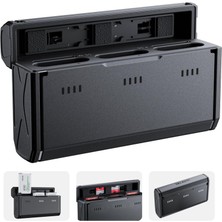 CoverZone Telesın Np-Bx1 Taşınabilir Şarj Kutusu | Usb-C Hızlı Şarj, Sd/micro-Sd Kart Yuvalı, Aksiyon Kameraları, Dslr/dijital Kameralar ve Telefonlar Için