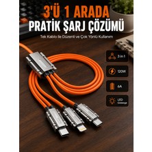Renas Store Yüksek Güç Aktarımı Sunan 6A Destekli Çoklu Bağlantı Şarj ve Veri Kablosu