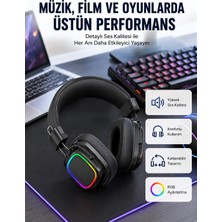 Renas Store Rgb Işıklı Katlanabilir Bluetooth 5.3 Kulak Üstü Kulaklık