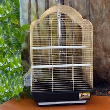 Aconcept Eurogold Pirinç Telli Oval Çatılı Kuş Kafesi 34,5X28X54,5CM