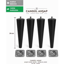 24 cm Siyah Konik Ayak