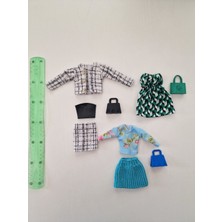 Hobi Kafe Oyuncak Bebekler Için 3 Lü Kıyafet Seti (Boyutları Barbii Oyuncak Bebekler Için Uygundur)