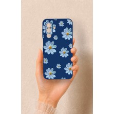 Vip Case Samsung A17 Uyumlu Mavi Papatya Desenli Silikon Kılıf