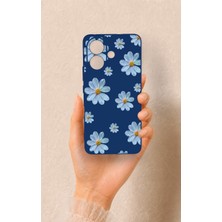 Vip Case Vivo V60 Lite Uyumlu Mavi Papatya Desenli Silikon Kılıf