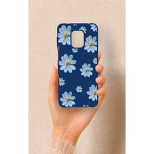 Vip Case Redmi Note 9 Pro 9s Uyumlu Mavi Papatya Desenli Silikon Kılıf