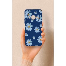 Vip Case Redmi A3 Uyumlu Mavi Papatya Desenli Silikon Kılıf