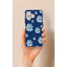 Vip Case Realme C53 Uyumlu Mavi Papatya Desenli Silikon Kılıf