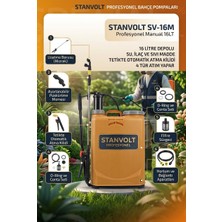 Stanvolt 16 Litre Manuel Bahçe Sisleme Makinesi - Ayarlanabilir Başlıklı Sırt Pülverizatörü / Sisleme Pompası