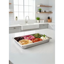 Jet's Home 430 Kalite Paslanmaz Çelik Meze Küveti 19.5X29.5X3.2 cm Meze Tabağı