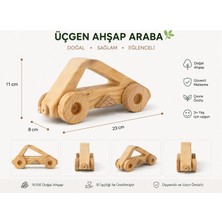 El Yapımı Üçgen Ahşap Araba – Doğal Ahşap Oyuncak Araba