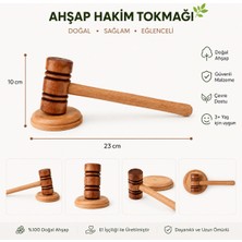 El Yapımı Ahşap Hakim Tokmağı ve Kaidesi – Dekoratif Ahşap Tokmak
