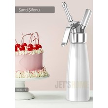 Jet's Home Krem Dağıtıcı Şanti Sifonu Tatlı Hazırlama Sifonu Krema Sifonu Whip Sifon Alüminyum 1000 ml