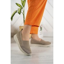 Nesil shoes Aky 055 Vizon Triko Yazlık Kadın Ayakkabı